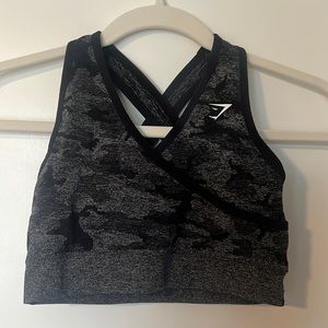 Gymshark black camo seamless sports bra